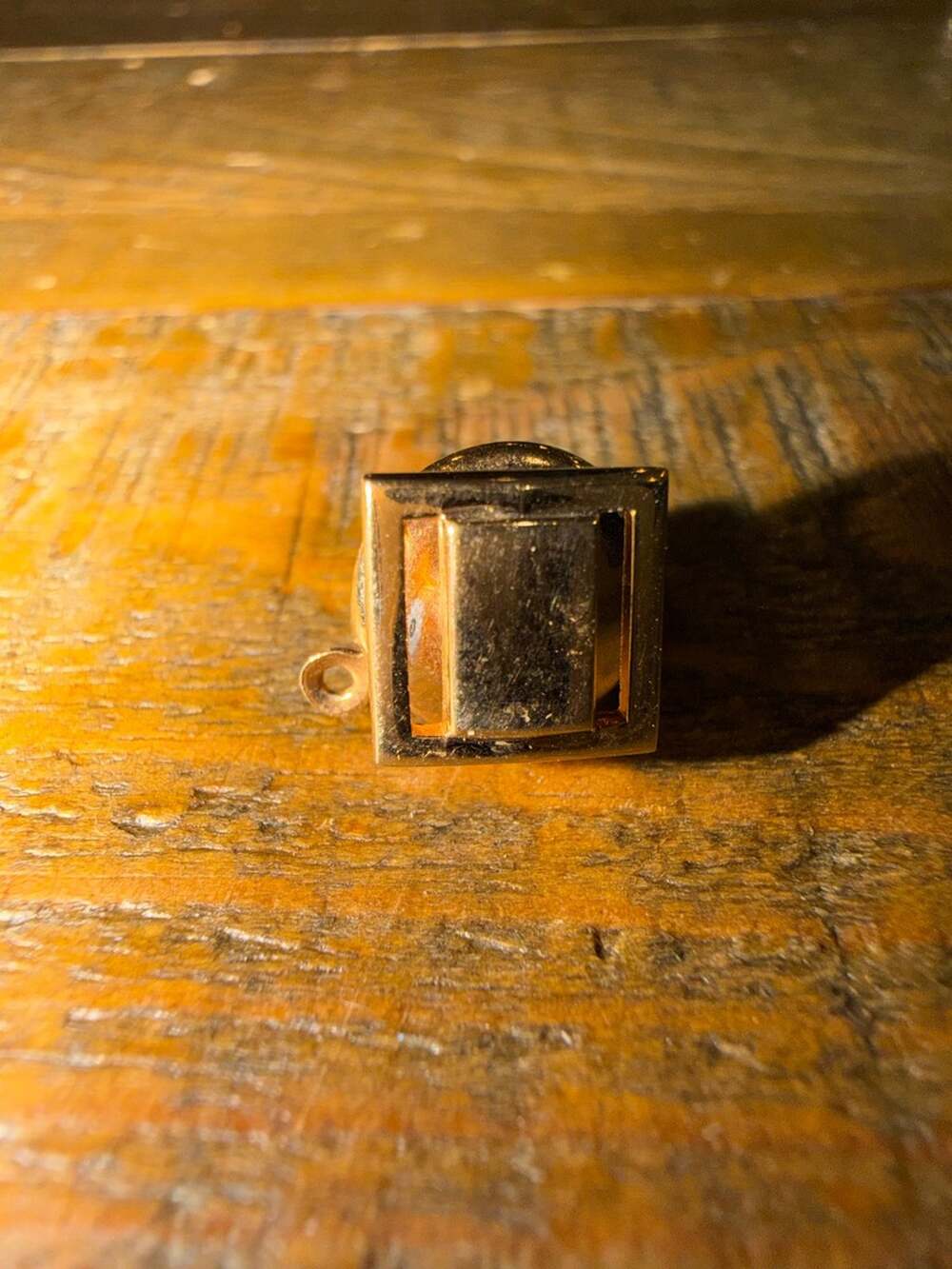 Swank Vintage Gold Tone Square Tie Tack